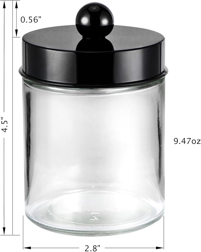 3PC Farmhouse Decor Qtip Holder Apothecary Jars Bathroom Vanity Storage - Image 3