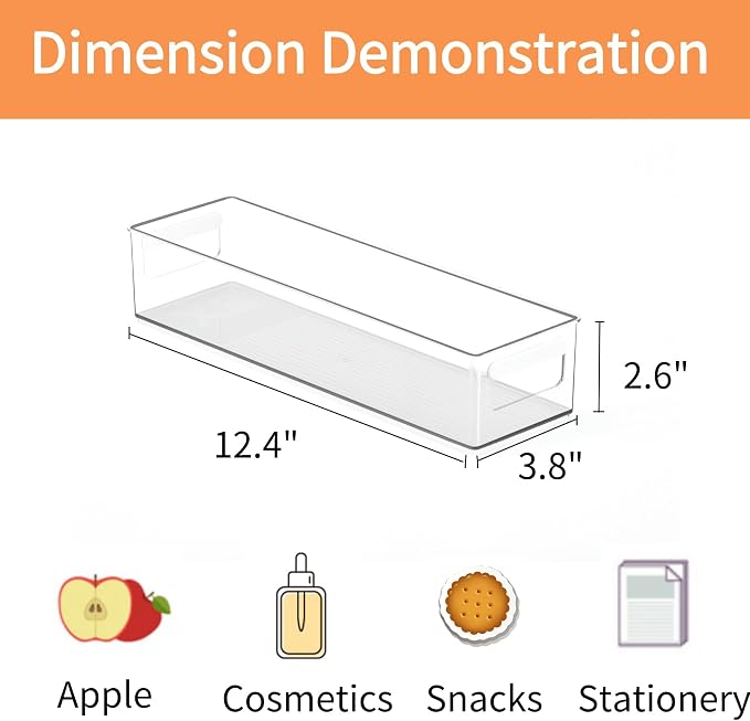 vacane Clear Refrigerator Organizer Bins Plastic Food Storage Fridge Organizer - Image 2
