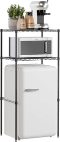 2-Tier Mini Fridge and Microwave Storage Shelf, Adjustable Height Metal Small by Whitmor