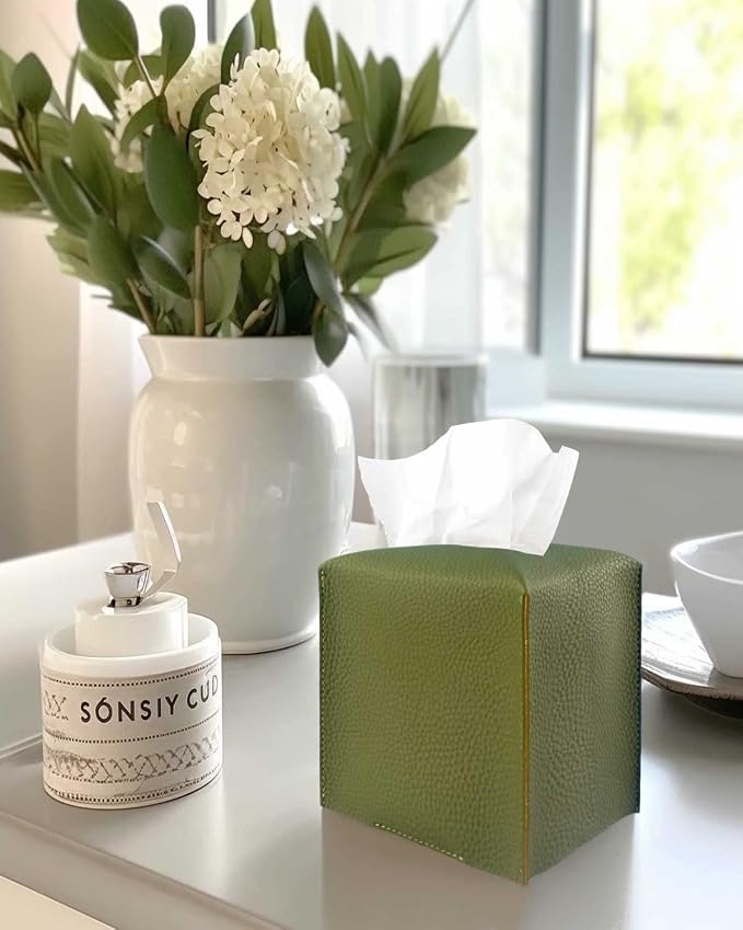 Green Tissue Box Cover Square – - Image 3