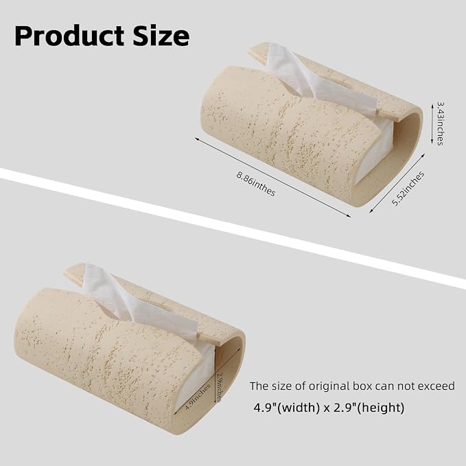 Tissue Box Cover Rectangle, Resin Facial Tissue Holder Covers Toilet Paper - Image 7