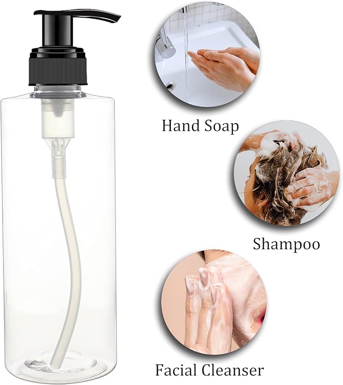 12 Pack 8 oz Plastic Pump Dispenser Bottles - Image 4