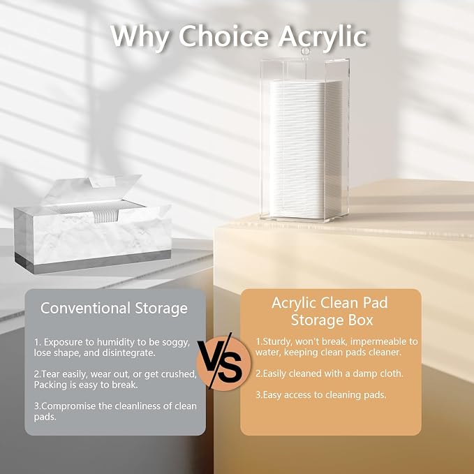 Acrylic Clean Pad Storage Box for Clean Skin Club, Cotton Pad Dispenser - Image 3