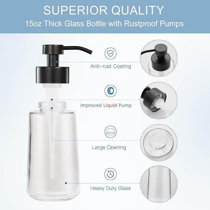 Doiliese Soap Dispenser, 16oz Liquid Soap Pump - Image 2