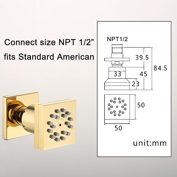 Polished Gold Shower Jet - Image 4