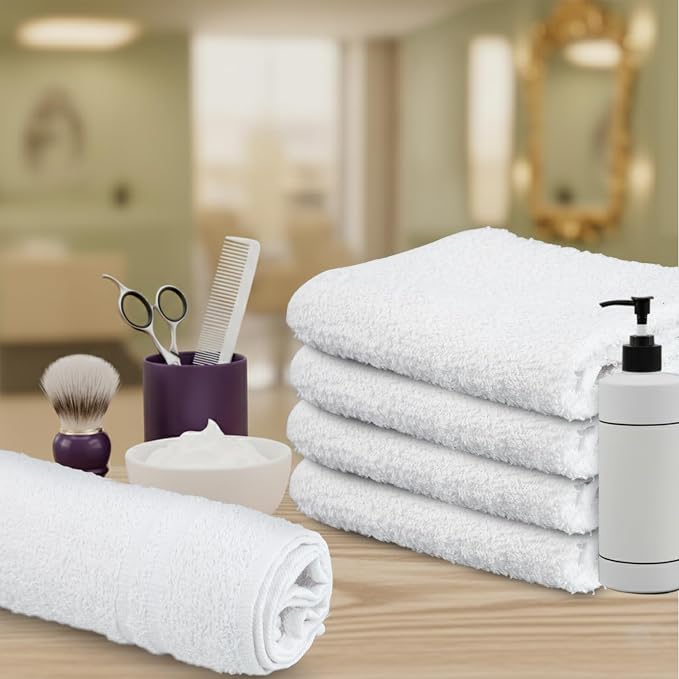 Hand Towels - White Economy Salon & Spa Towels - 100% Cotton, Highly Absorbable - Image 5