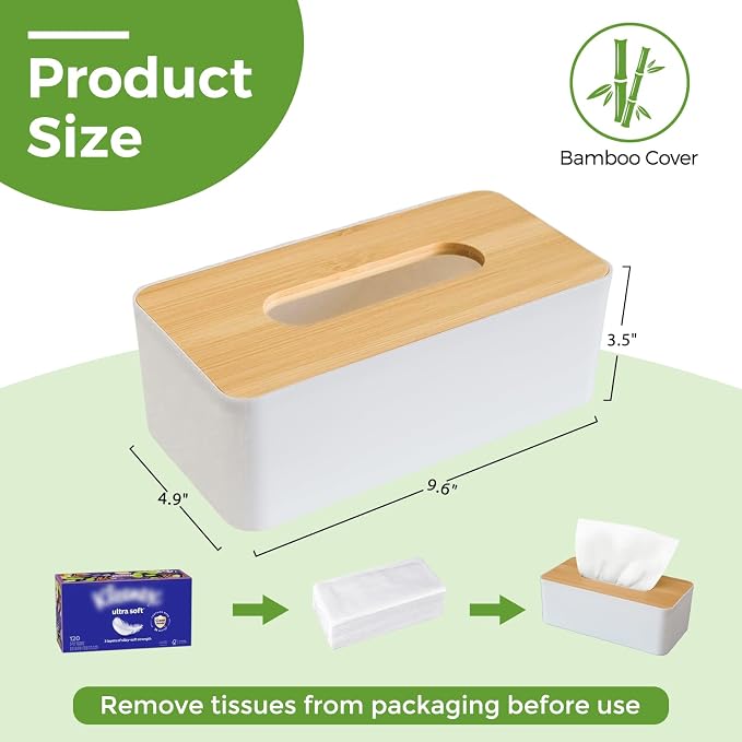 Tissue Box Cover, Rectangle Tissue Box Holder - Image 2