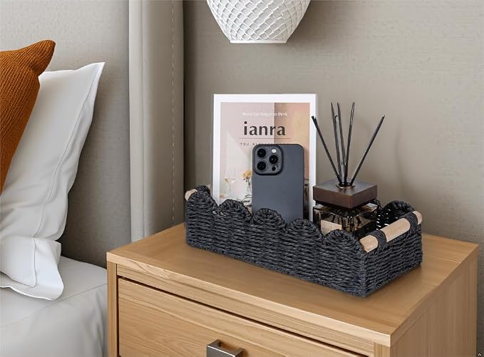 CubesLand Toilet Paper Storage Basket, Scalloped Edge Shelves Basket - Image 7