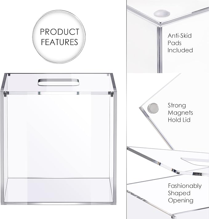 Clear Acrylic Square Facial Tissue Box Holder, Modern Tissue Dispenser - Image 3
