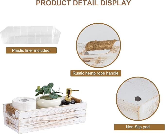 TIMRIS Rustic Wooden Toilet Paper Holder, Farmhouse Bathroom Decor, Toilet Tank - Image 6