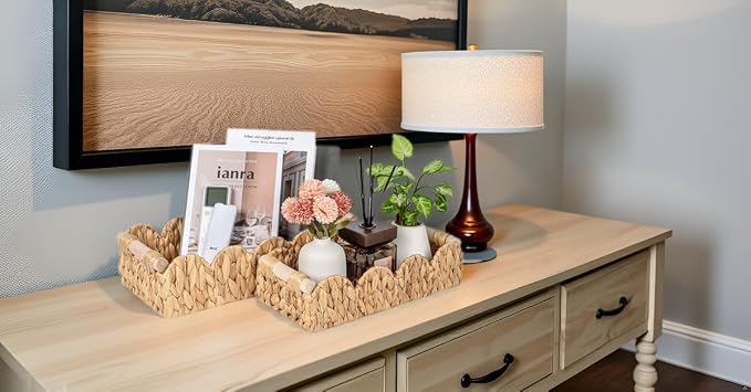 Decorative Toilet Paper Storage Basket, Modern Farmhouse Home Decor Scalloped - Image 7