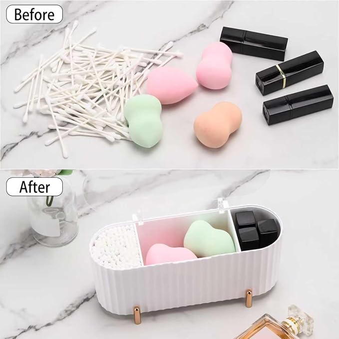 Tecbeauty Qtips Holder, 3 Grids Separate Cotton Swabs Ball Dispenser, Storage - Image 5