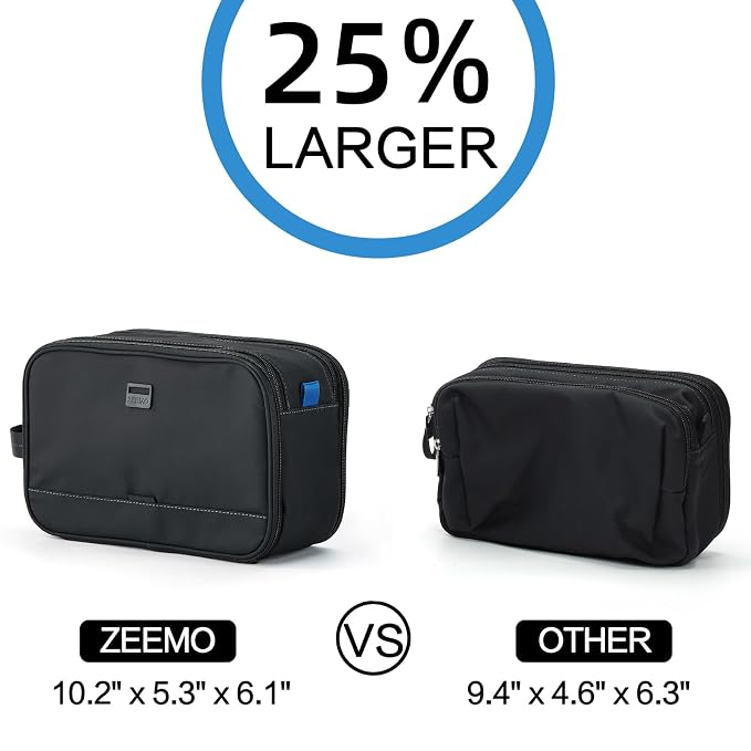 ZEEMO Travel Toiletry Bag for Men, Medium Water-Resistant Double-Sided - Image 5