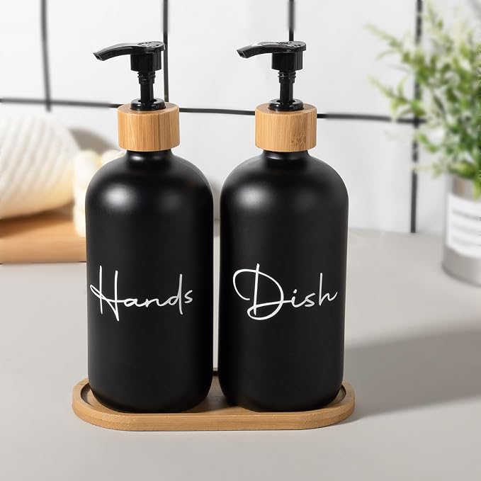 17 oz Hand Soap Dispenser Empty Glass Lotion Pump Bottles, Refillable Liquid - Image 7