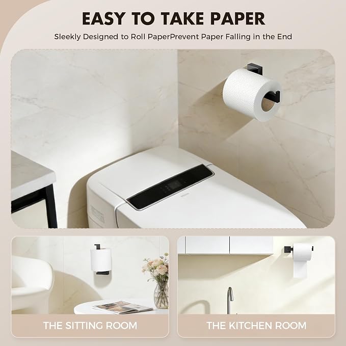 Bathroom Accessories Towel Bar Set: 15 Pieces Matte Black Bathroom Hardware - Image 4