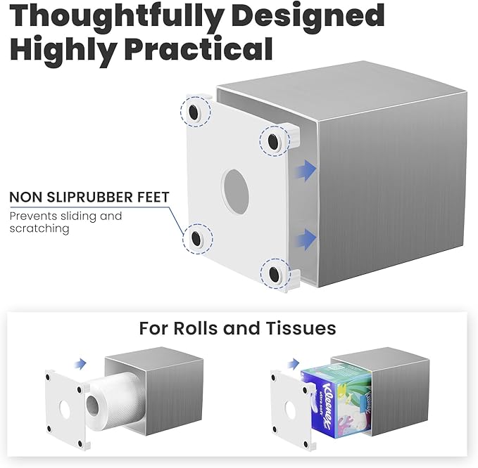 Tissue Box Cover, Square Modern Facial Acrylic Tissue Holder Napkin Dispenser - Image 4