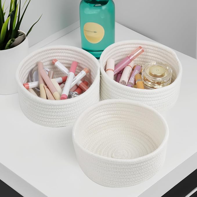 Small Basket, Cotton Rope Baskets - Image 5