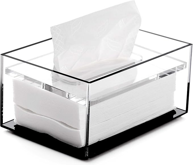 SANRUI Clear Acrylic Facial Tissue Box Cover Holder by SANRUI