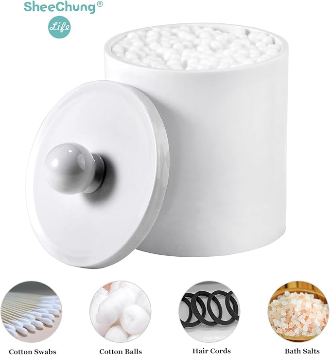 SheeChung 6 Pack White Acrylic Apothecary Jars - Image 4