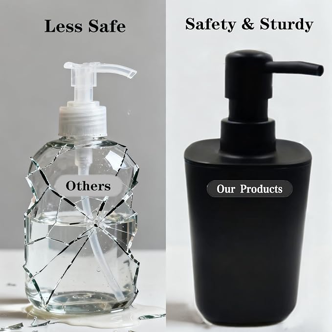 Matte Black Bathroom Accessory Set, 4-Piece Plastic Bathroom Accessory Set - Image 4