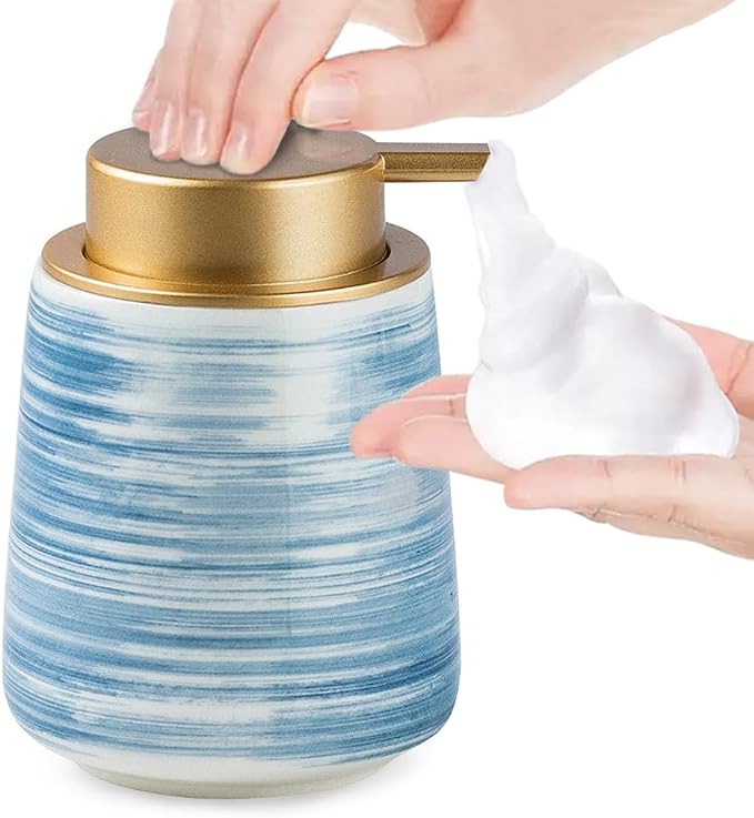 Modern Striped Style Gold Soap Dispenser by OHIHUW