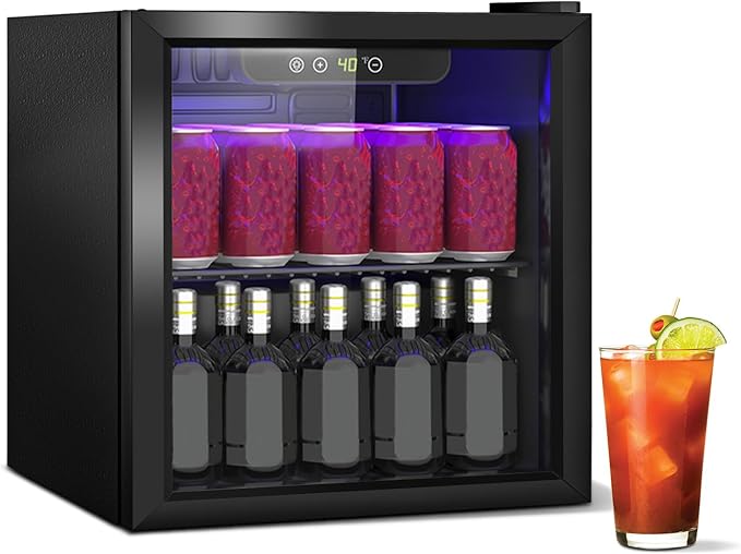 Compact Beverage Refrigerator, 1.3Cu.Ft/60 Can Mini Fridge by Stopsad