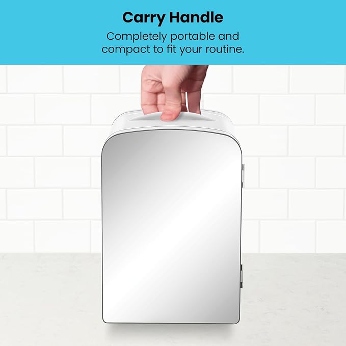 Chefman - Iceman Portable Mirrored Personal Fridge 4L Mini Refrigerator - Image 5