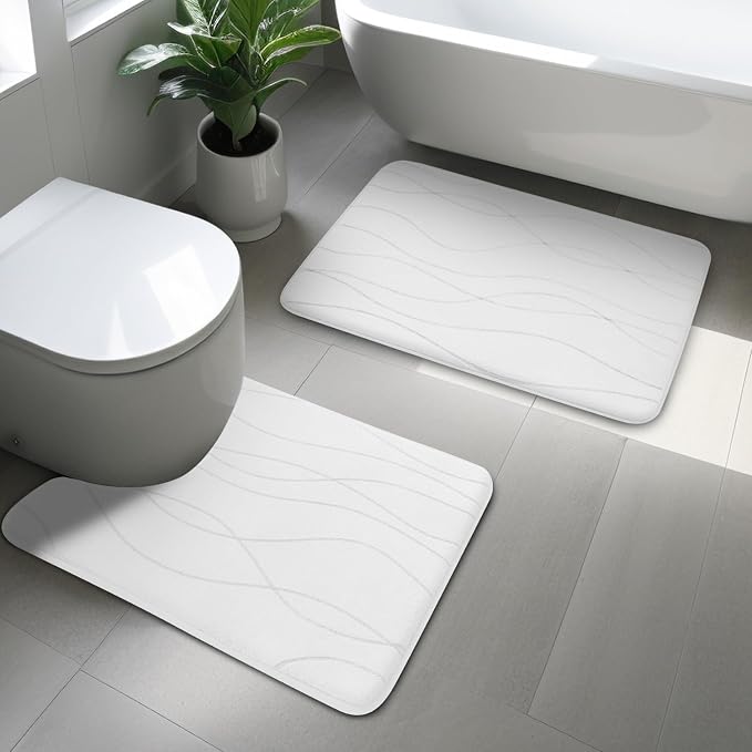 YIHOUSE Memory Foam Bathroom Rug Sets 2 Piece, Ultra Absorbent Bath Mat - Image 6