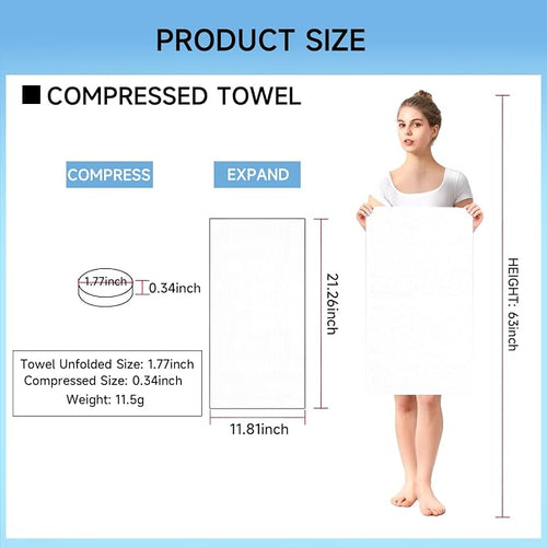 11.8in x 21.3 in Compressed Towels Thicker Style Magic Disposable Face - Image 2