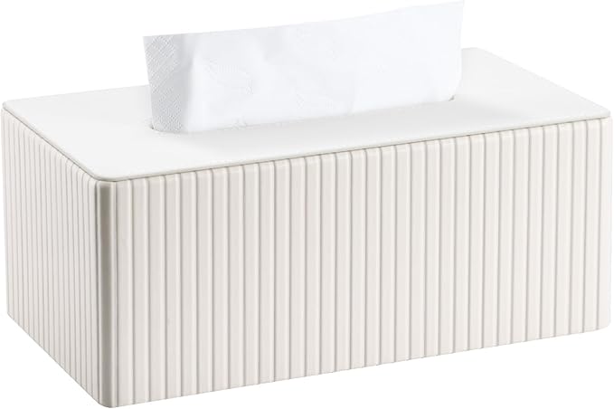KINGFOM PU Leather Tissue Box Cover Rectangular Tissue Box Holder by KingfomLeatherHomeOfficeDecor