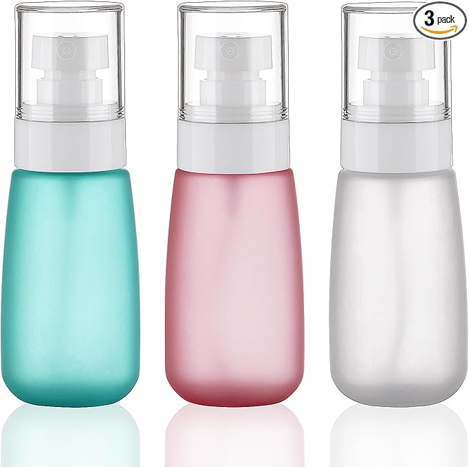 Travel Spray Bottles TSA Approved 3 Pack –Leak Proof Fine Mist Refillable Empty by KitchenGIMS