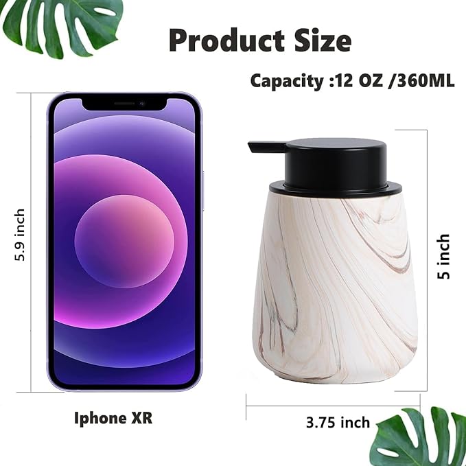 12Oz Ceramic Liquid Soap Dispenser - Image 6