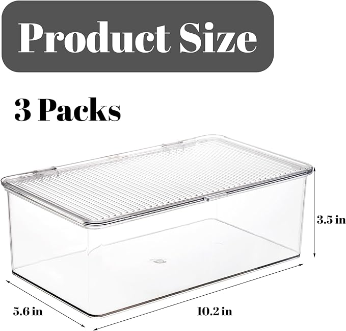 ZENFUN Set of 3 Small Stackable Storage Bins - Image 2