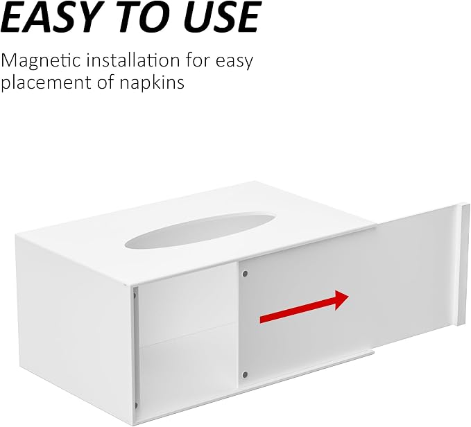 White Acrylic Tissue Box Cover Rectangular, Acrylic Tissue Dispenser - Image 4