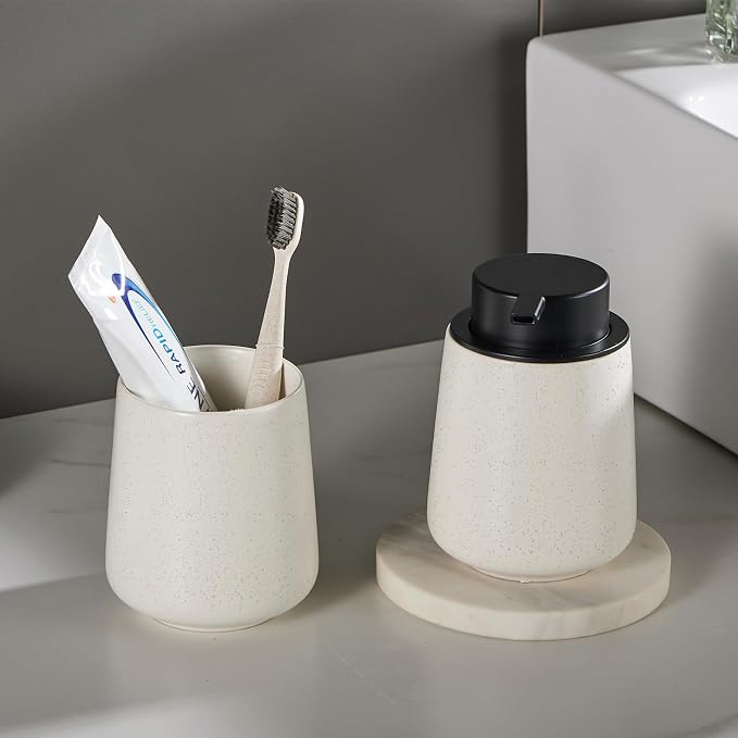 12Oz Beige Soap Dispenser Set - Image 8