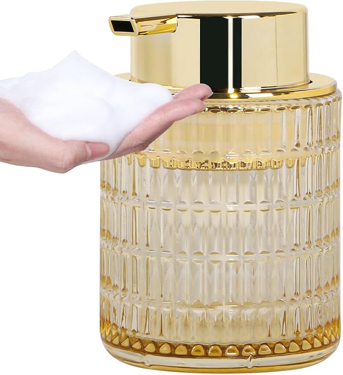 Foaming Soap Dispenser, Amber Glass Foam Soap Dispenser by Tonxus