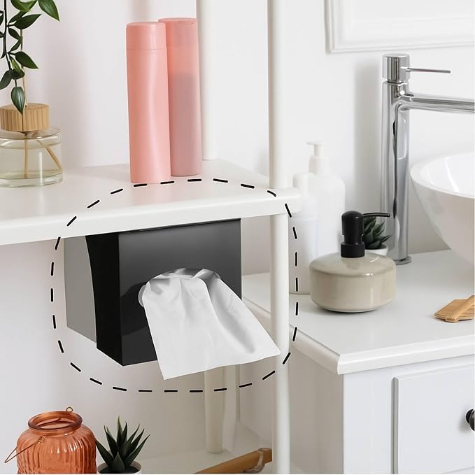 Geelin 2 Pcs Tissue Box Holder Wall Mount Acrylic Dispenses Tissue Box Shelf - Image 5