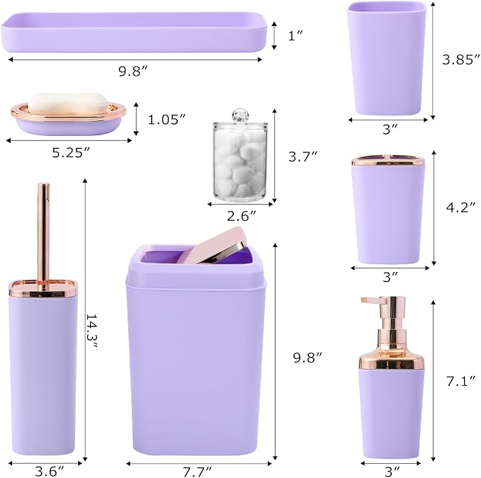 9-Piece Bathroom Accessories Set, Soap Dispenser, Toothbrush Holder, Toothbrush - Image 8