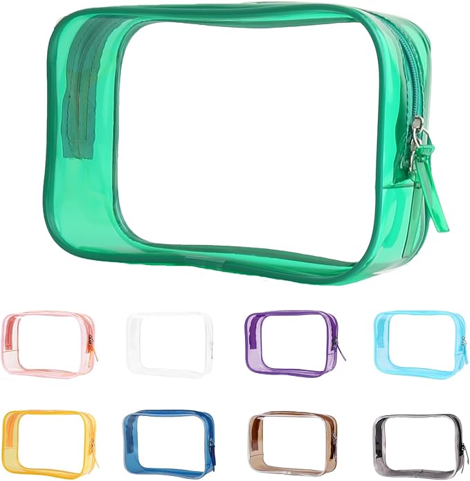 Buminee Clear Pouch Small, 6.6"x2.3"x4.7" Size TSA Approved Toiletry Bag by Buminee