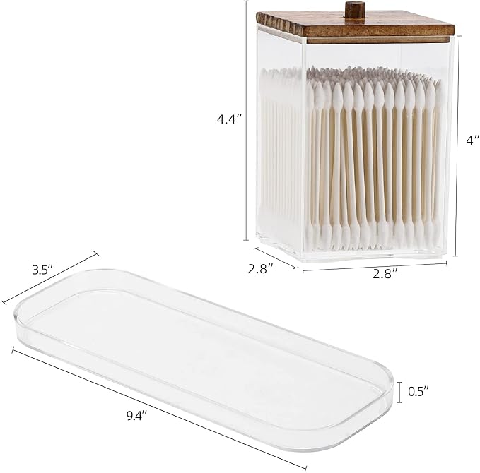 Tbestmax 12 OZ Cotton Swab/Ball/Pad Holder, Qtip Apothecary Jar - Image 4