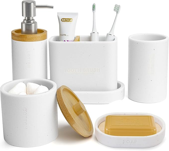 Bathroom Accessories Set, Large-Sized Toothbrush Holders Set, Soap Dispenser - Image 7