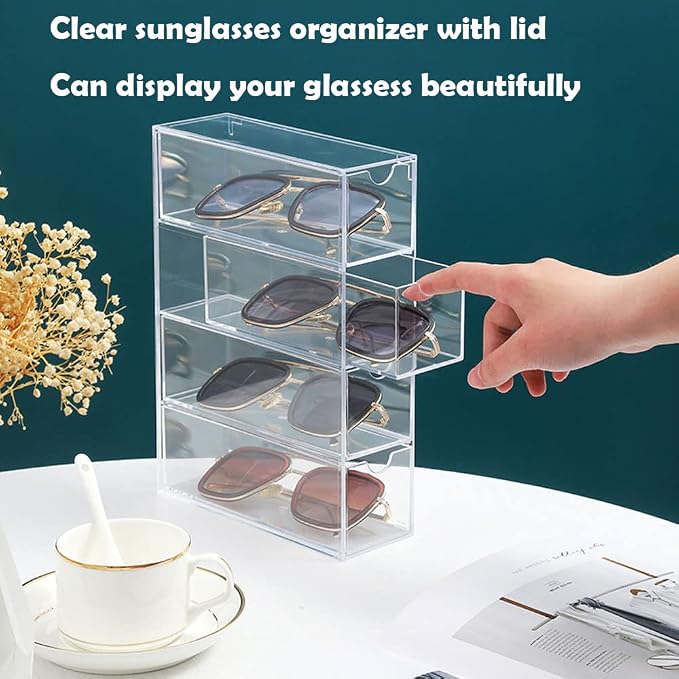 Sunglass Storage Box, Acrylic Eyeglass Organizer, Make-up Storage Drawer Tray - Image 7