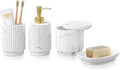 Bathroom Accessories Set 4 Pcs-Toothbrush Holders Set, Soap Dispenser, Cotton by Unknown
