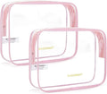 BAGSMART Clear Toiletry Bag, 2 Pack TSA Approved Carry on Travel Accessories by BAGSMART
