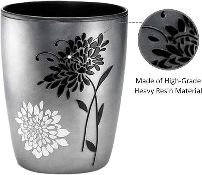Zahari Home 2pc Erica Bathroom Decor Set Waste Basket - Image 4