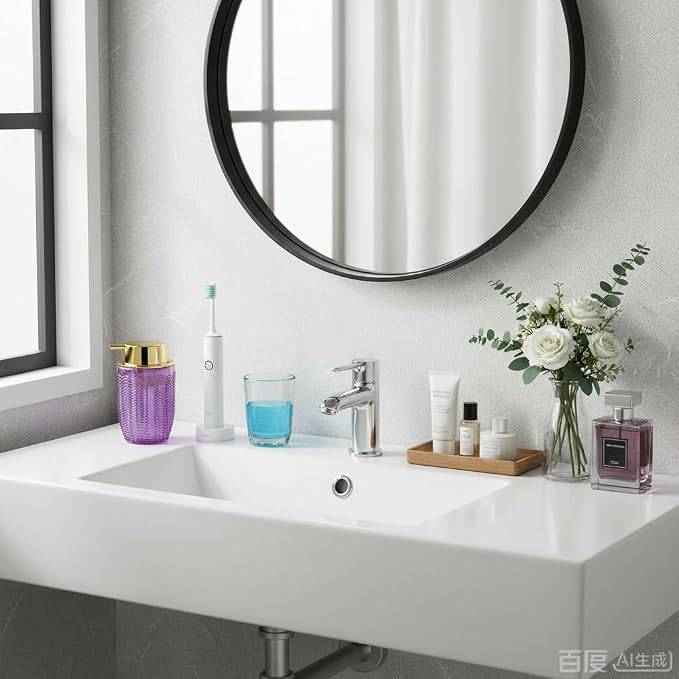 Purple Foaming Soap Dispenser, Glass Foam Hand Soap Dispenser - Image 3