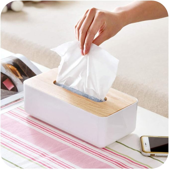 Wood Tissue Box Cover Gloves Box Holder Wooden Rectangular Tissue Box Holder - Image 6