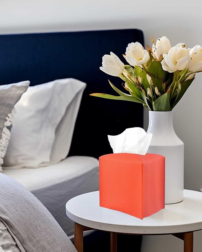 Orange Tissue Box Cover Square – Tissue Box Holder - Image 6