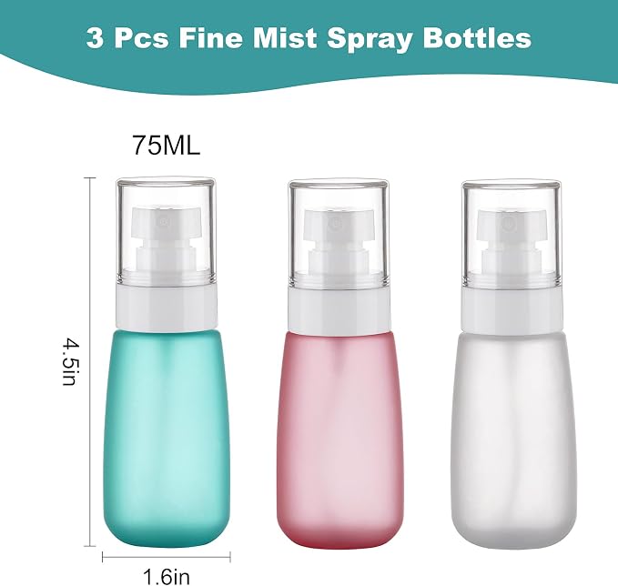Travel Spray Bottles TSA Approved 3 Pack –Leak Proof Fine Mist Refillable Empty - Image 3