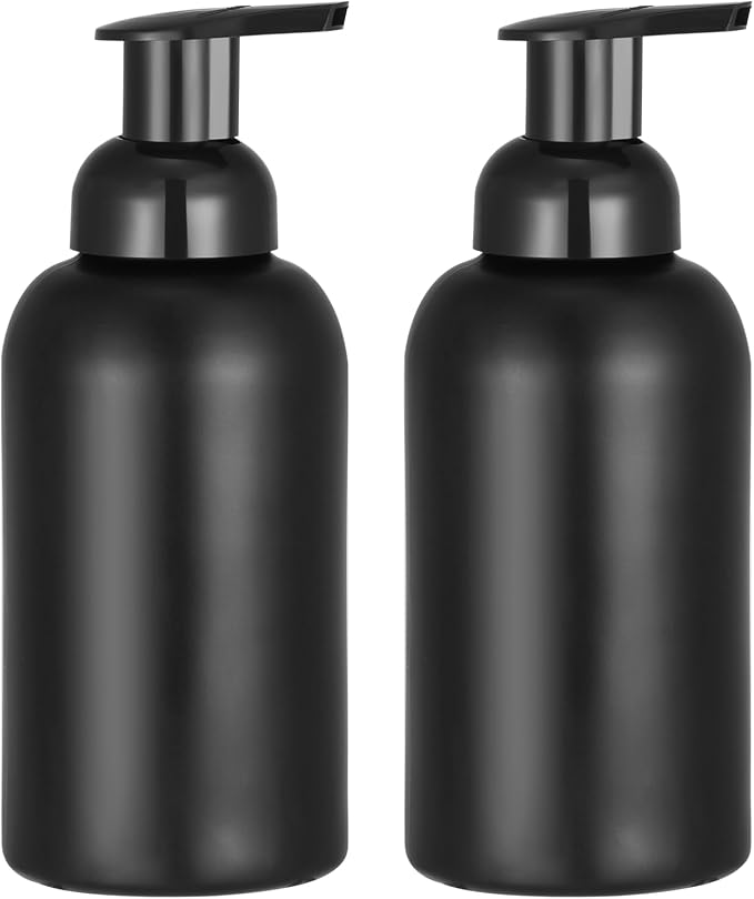 2 Pack Black Glass Jar Soap Dispenser by Unknown